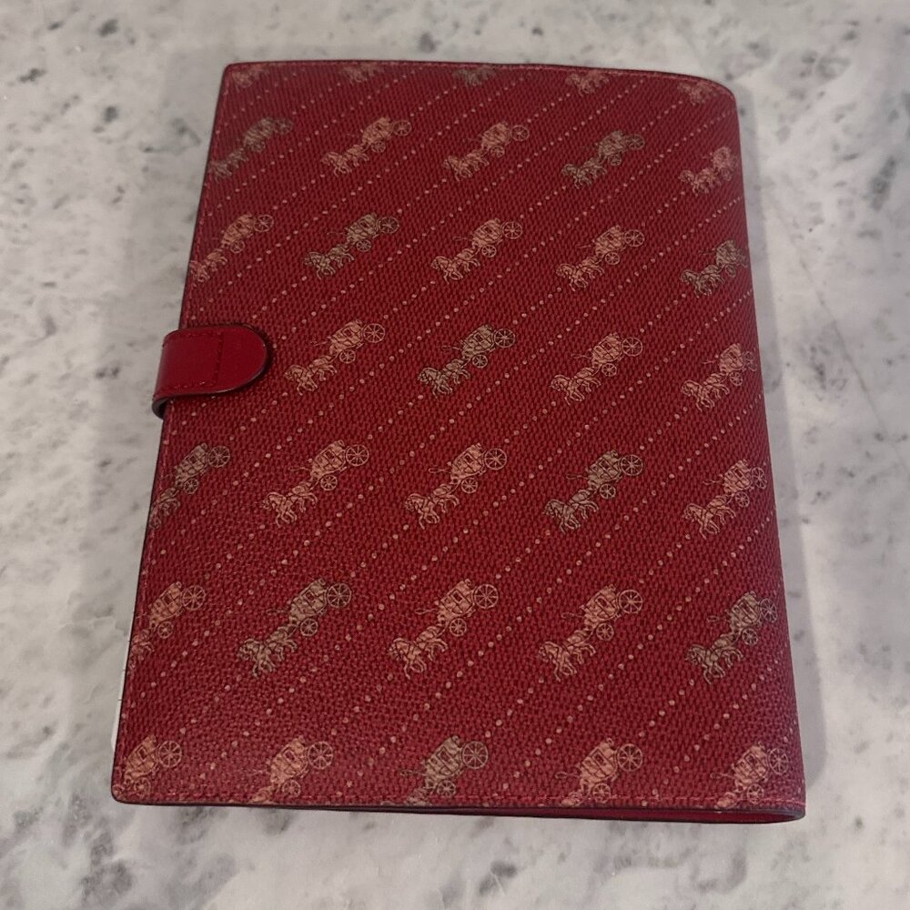 COACH Leather Notebook Cover – Red Signature Print – 5.75" x 8" Notepad – NEW - Picture 2 of 4